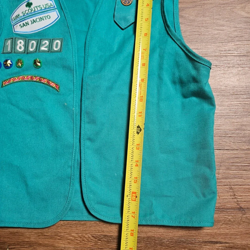 Girl‎ Scouts USA San Jacinto Council Official Uniform Vest Patches Pins Green